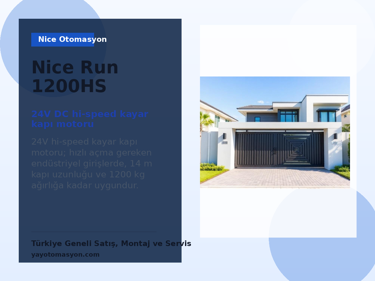 Nice Run 1200HS hızlı kayar kapı motoru