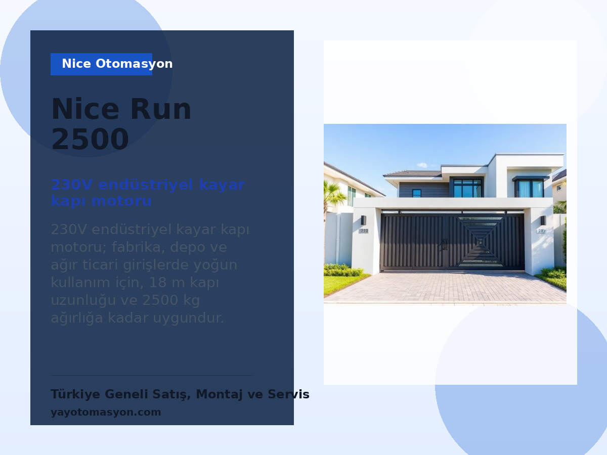 Nice Run 2500 endüstriyel kayar kapı motoru
